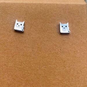 Silver Cat Earrings